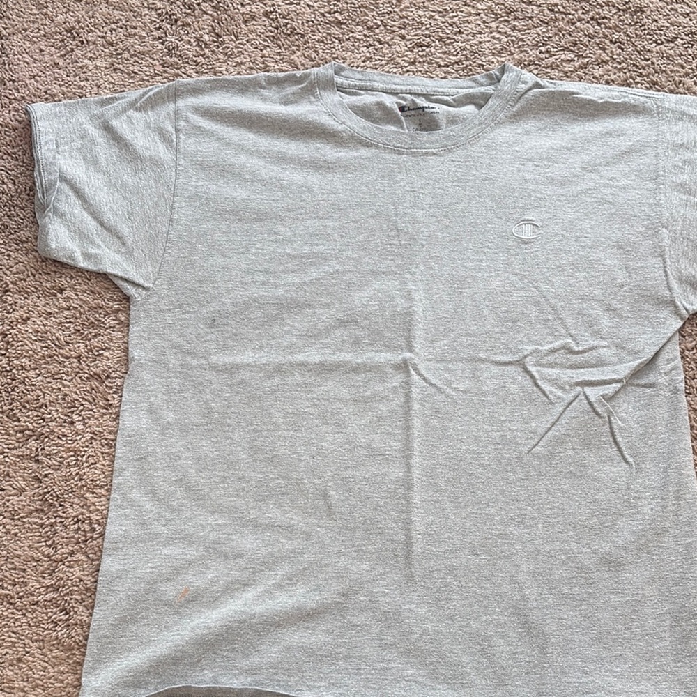 Champion Gray Short Sleeve Tee Classic Crew